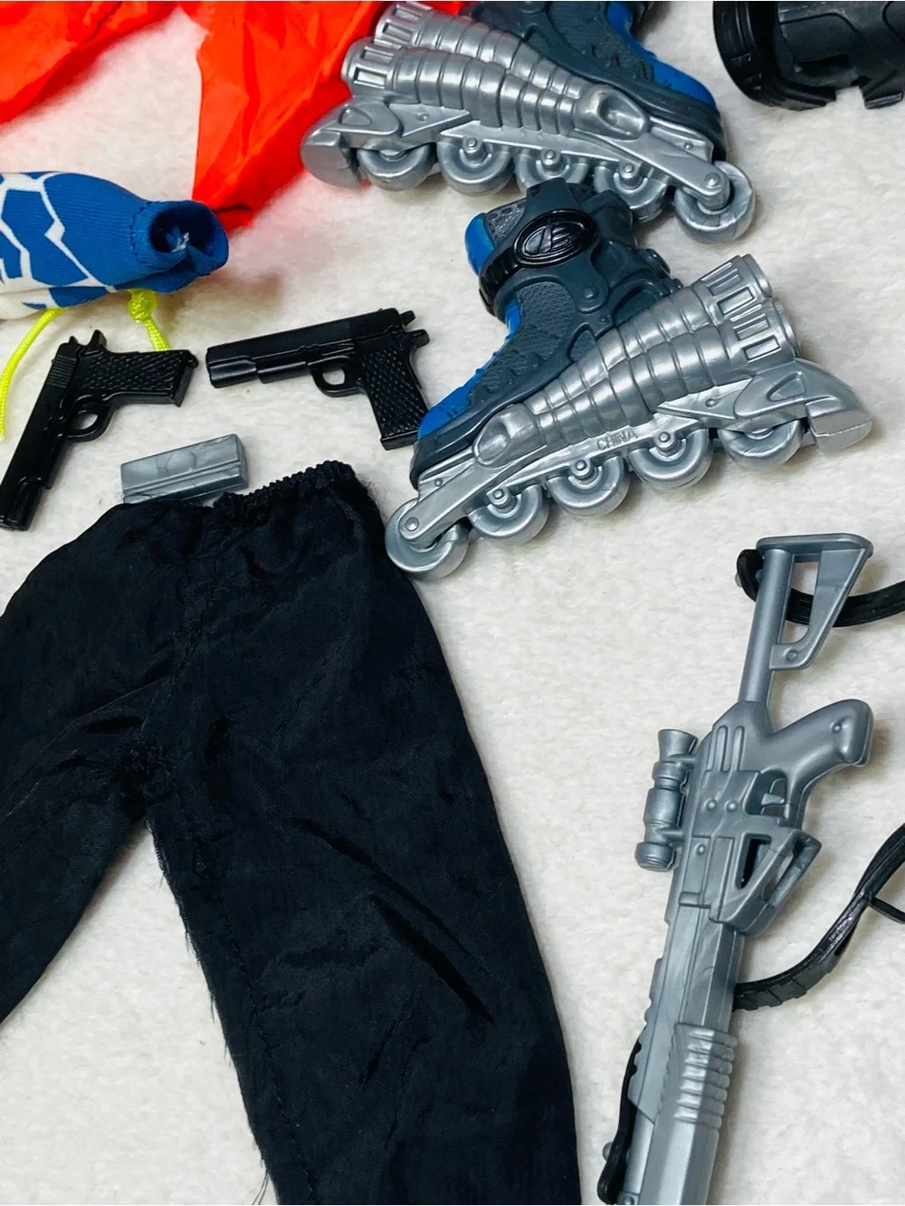 1990s Action Man + Max Steele Action Figures + Action Man Clothes + Weapons